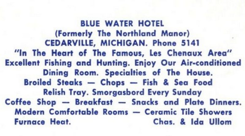 Blue Water Hotel (Les Cheneaux Coffee Roasters) - Vintage Postcard (newer photo)